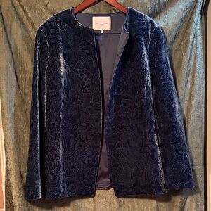 Lafayette 148 New York Deep Blue Velvet Blazer